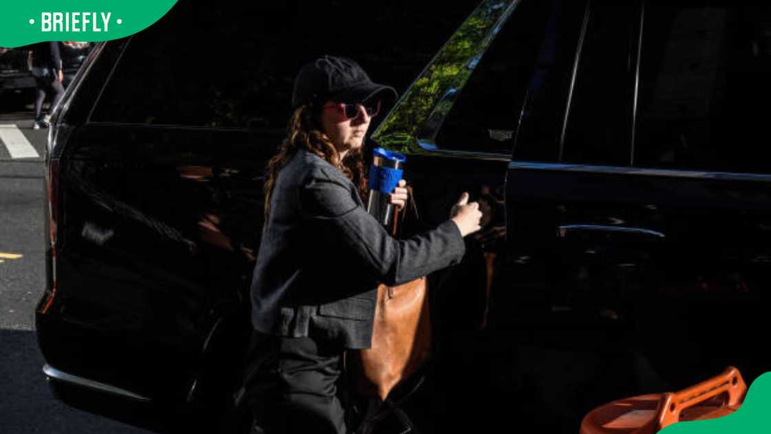 Caroline Ellison arriving at court