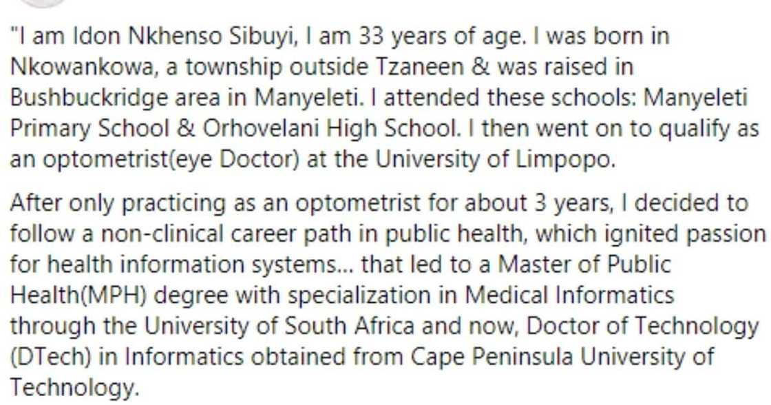 Idon Sibuyi, 33, Mzansi, Degree, Cape Varsity