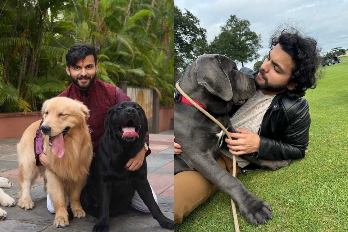Shikhar Pahariya with his pets Shikhar Pahariya with his pets