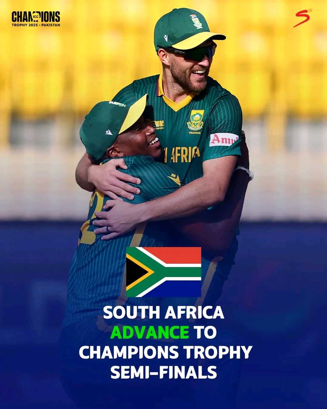 The Proteas have officially secured their spot in the semi-finals of the Champions Trophy after a dominant bowling performance, dismissing England for just 179 runs in 38.2 overs. The Proteas have officially secured their spot in the semi-finals of the Champions Trophy after a dominant bowling performance, dismissing England for just 179 runs in 38.2 overs.