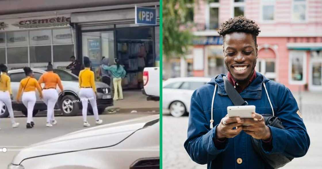 4 Girlfriends wearing the same outfit in town 4 Girlfriends wearing the same outfit in town