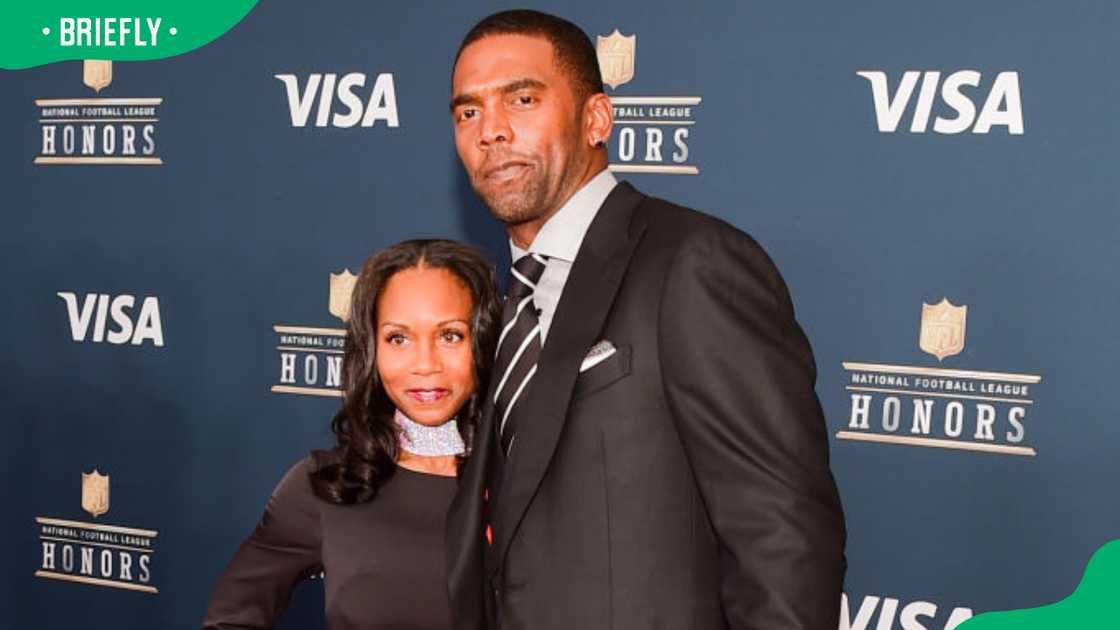 Randy Moss and his wife, Lydia Moss, during the NFL Honours Red Carpet Randy Moss and his wife, Lydia Moss, during the NFL Honours Red Carpet