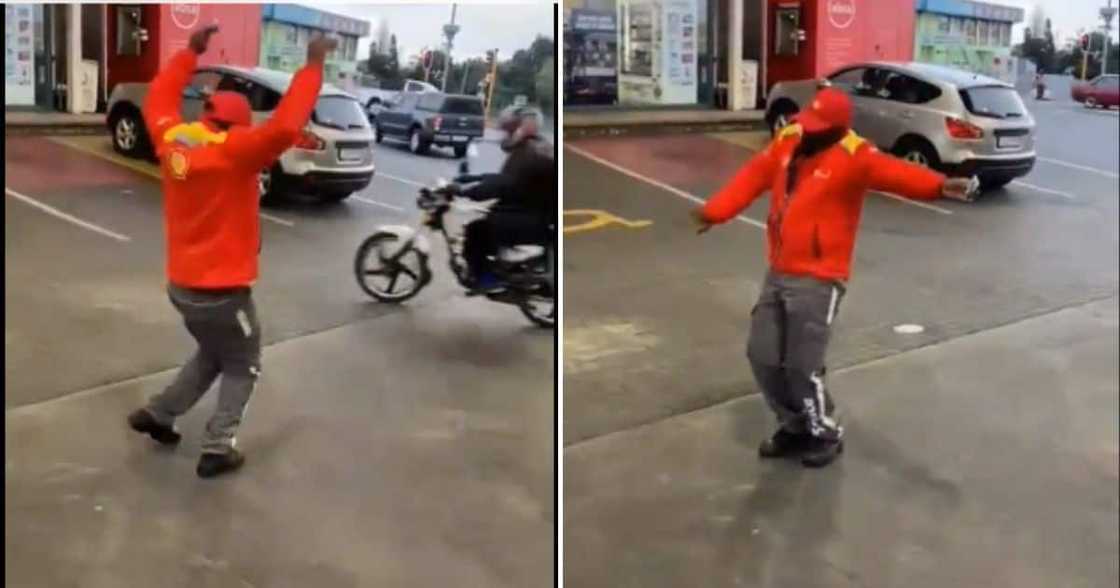 Dancing petrol attendant Dancing petrol attendant