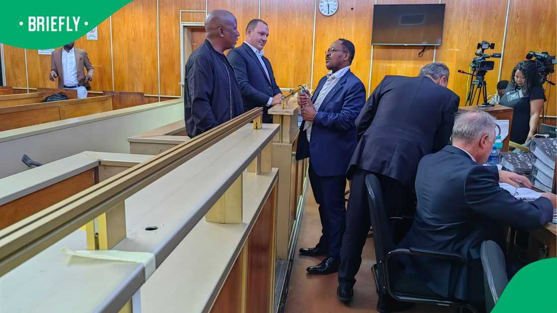 Julius Malema and Adriaan Snyman in the East London Magistrate's Court Julius Malema and Adriaan Snyman in the East London Magistrate's Court