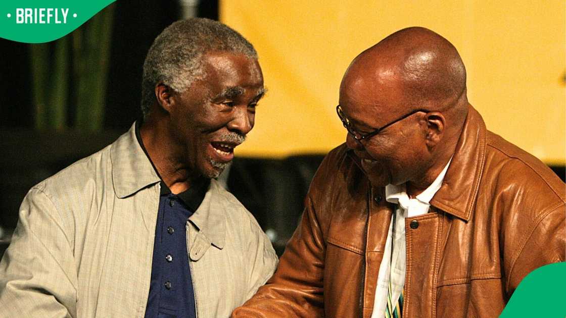 Jacob Zuma is congratulated by outgoing ANC President Thabo Mbeki on 18 December 2007 in Polokwane Jacob Zuma is congratulated by outgoing ANC President Thabo Mbeki on 18 December 2007 in Polokwane