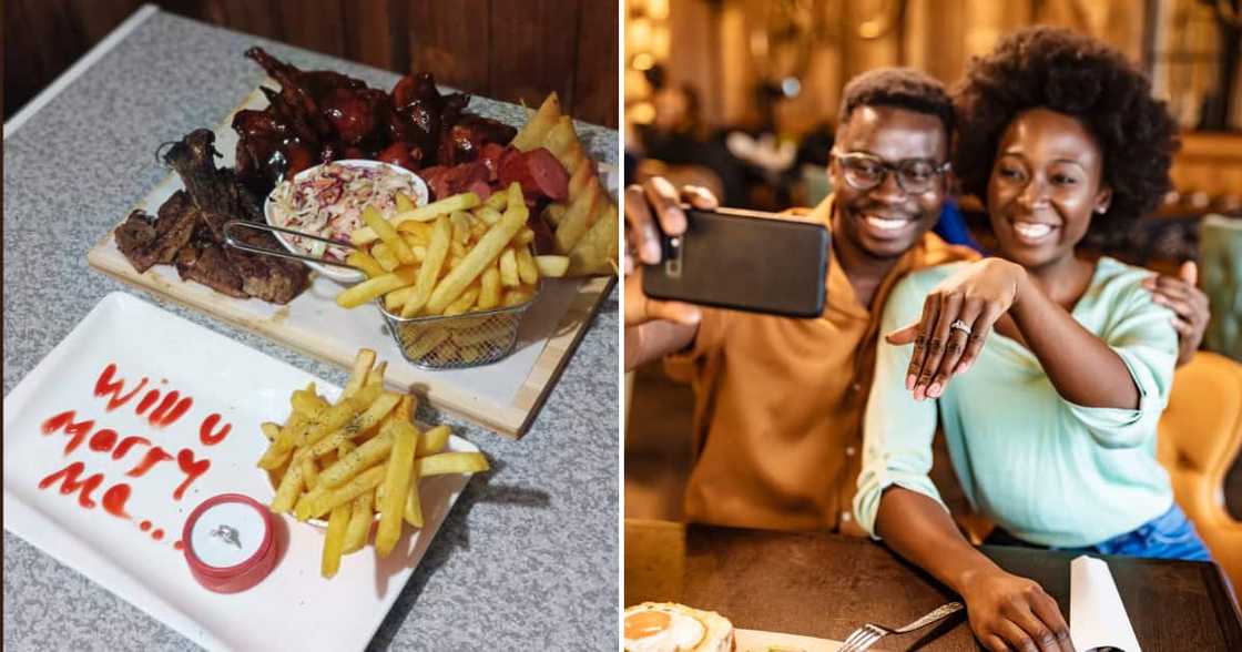 A creative food plater proposal made Mzansi react by sharing funny comments A creative food plater proposal made Mzansi react by sharing funny comments