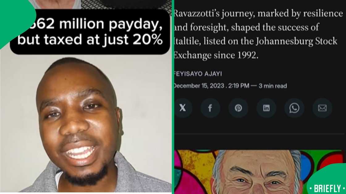 The screenshot on the right showed Giovanni Ravazzotti's salary and tax The screenshot on the right showed Giovanni Ravazzotti's salary and tax