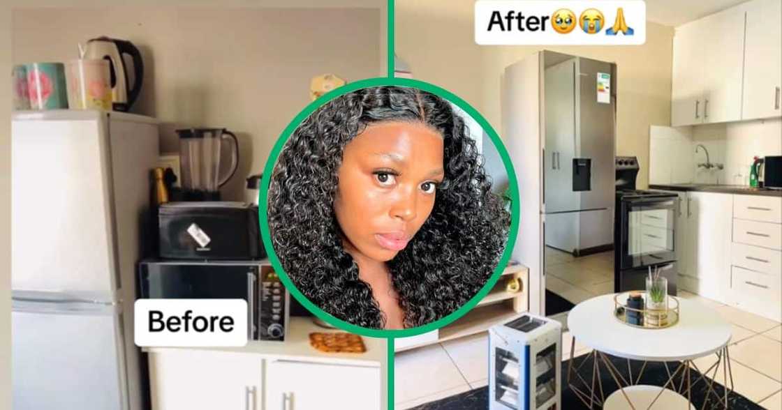 Woman redecorates 1-room apartment Woman redecorates 1-room apartment