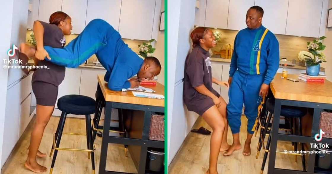 A funny video of a strong wife manhandling her husband A funny video of a strong wife manhandling her husband