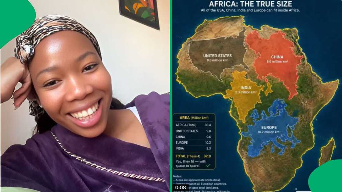 She pointed out how Africa is 14 times larger than Greenland She pointed out how Africa is 14 times larger than Greenland