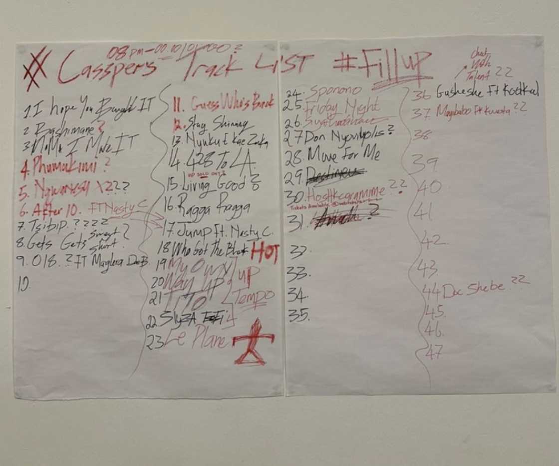 Fans reacted to Cassper Nyovest's performance track list