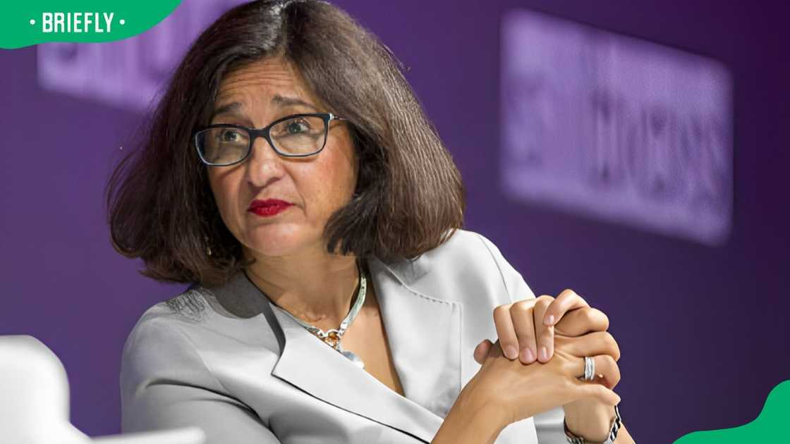 Minouche Shafik during the 2019 SIBOS conference at ExCel Centre Minouche Shafik during the 2019 SIBOS conference at ExCel Centre