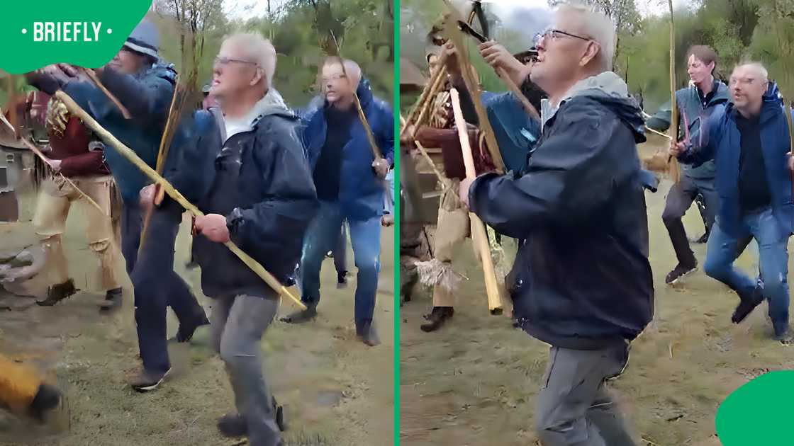 White South African men stun Mzansi with Zulu stick-fighting video
