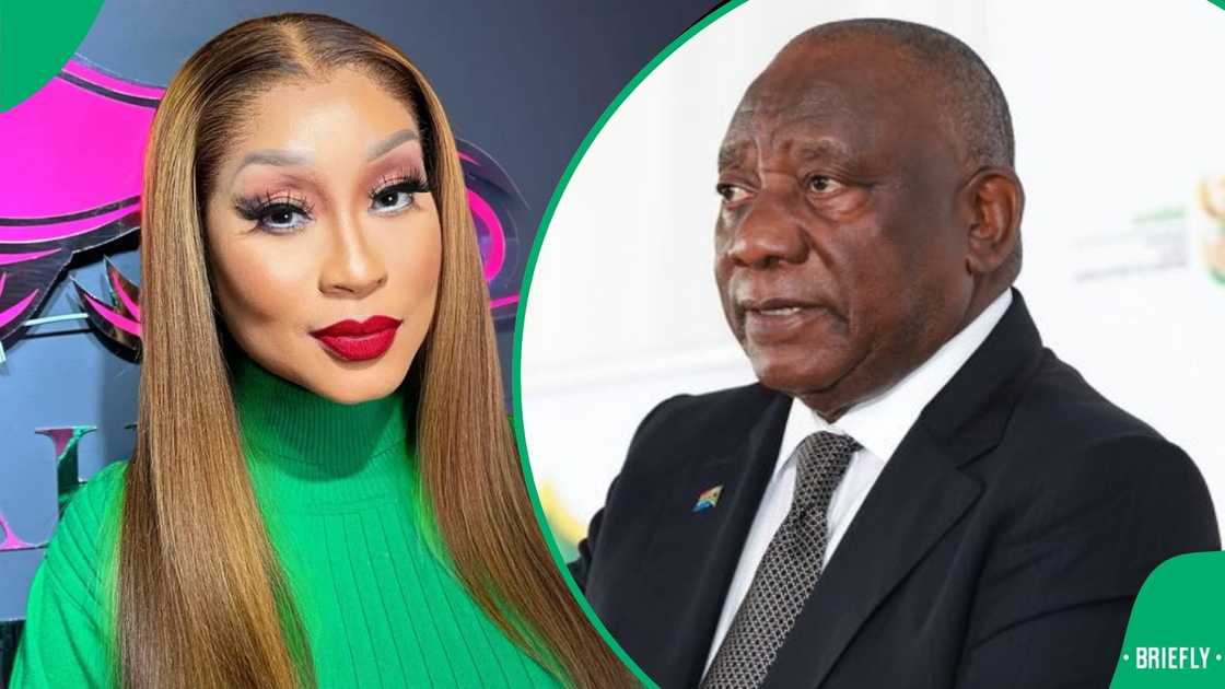 Online users weighed in on Kgomotso Christopher's support for Cyril Ramaphosa Online users weighed in on Kgomotso Christopher's support for Cyril Ramaphosa
