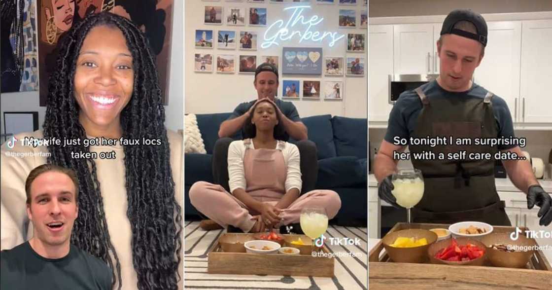 Hubby takes care of wife after taking off faux locs Hubby takes care of wife after taking off faux locs