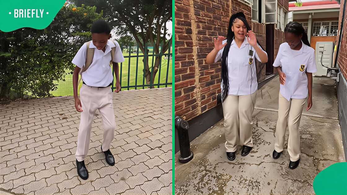 A group of Grade 8 pupils did the zep dance on their first day of school. A group of Grade 8 pupils did the zep dance on their first day of school.