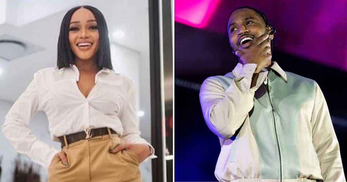 Thandi Thabethe and Trey Songz Thandi Thabethe and Trey Songz