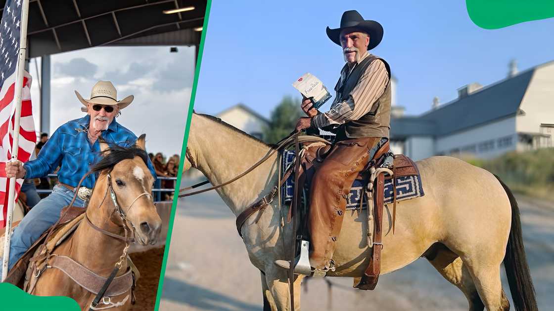 Forrie J. Smith riding his horse Forrie J. Smith riding his horse