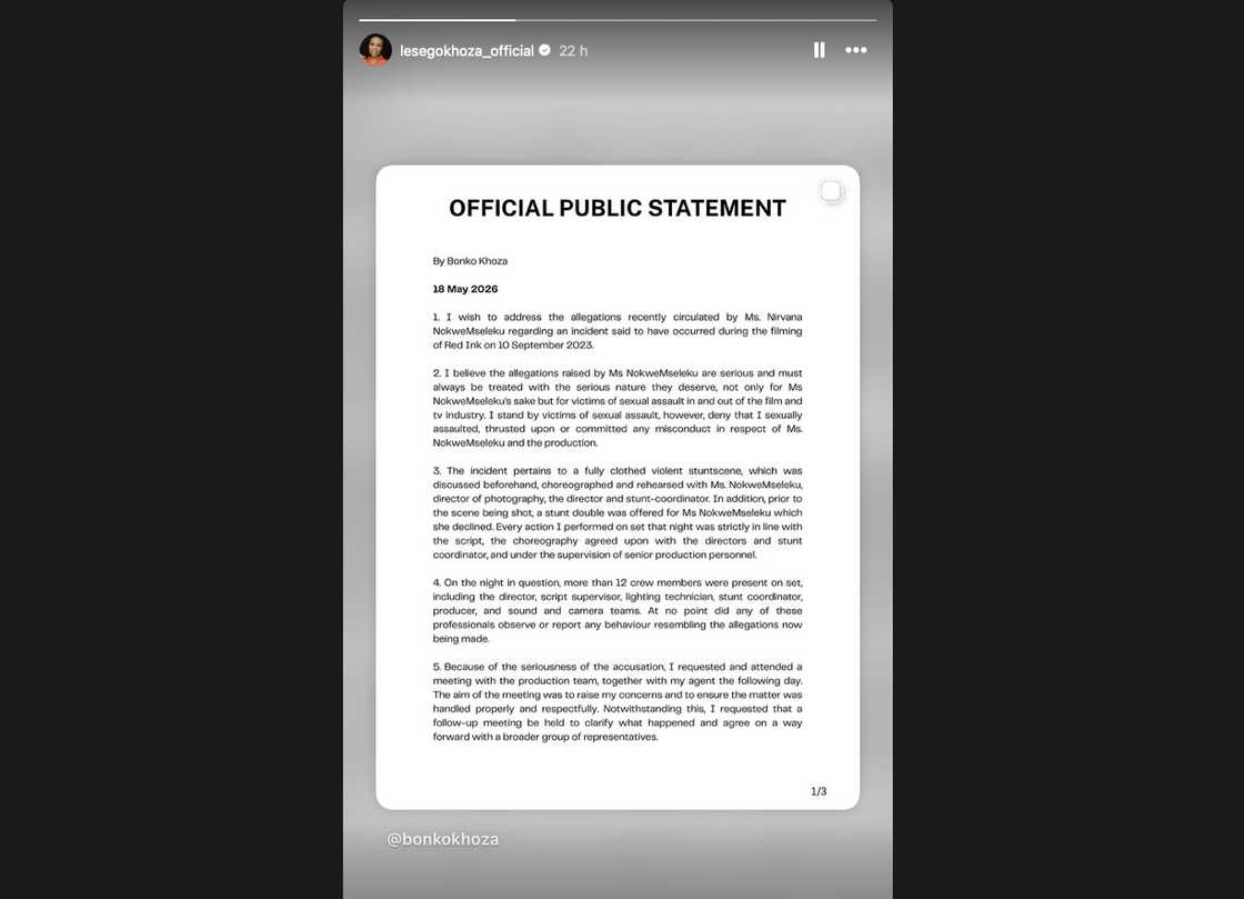 Lesego Khoza declared her support for her husband