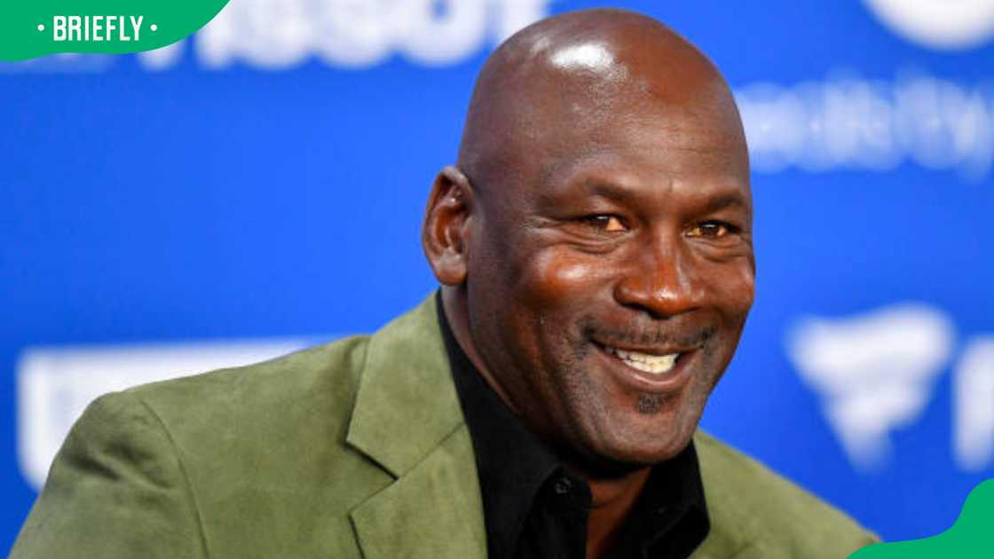 Michael Jordan at a press conference Michael Jordan at a press conference
