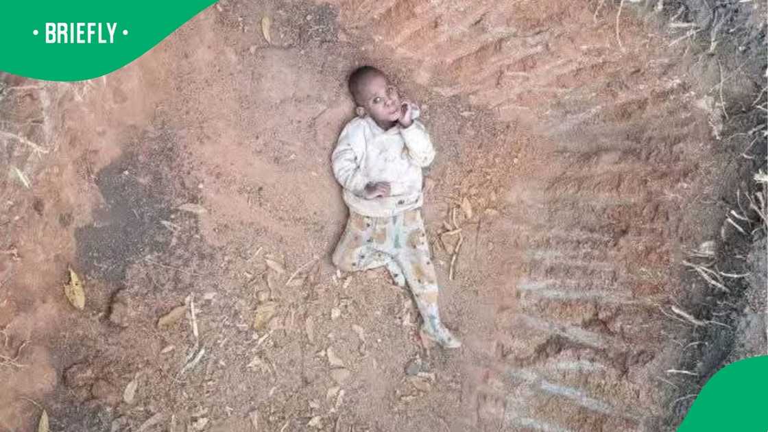 The toddler was found in a ditch near his home