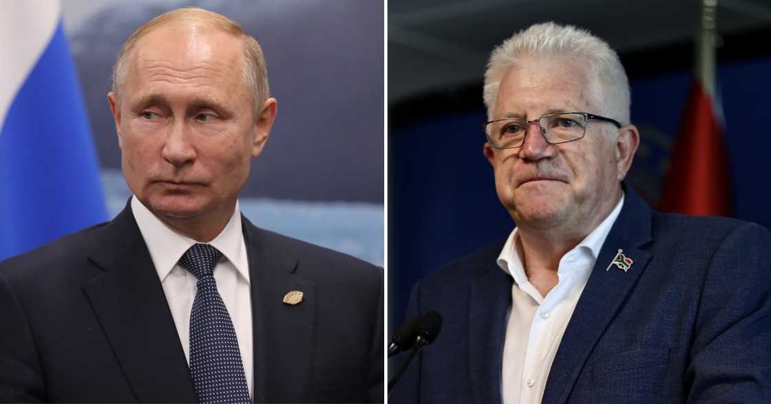 Russia's President Vladimir Putin gestures during a meeting with France's President Emmanuel Macron Russia's President Vladimir Putin gestures during a meeting with France's President Emmanuel Macron