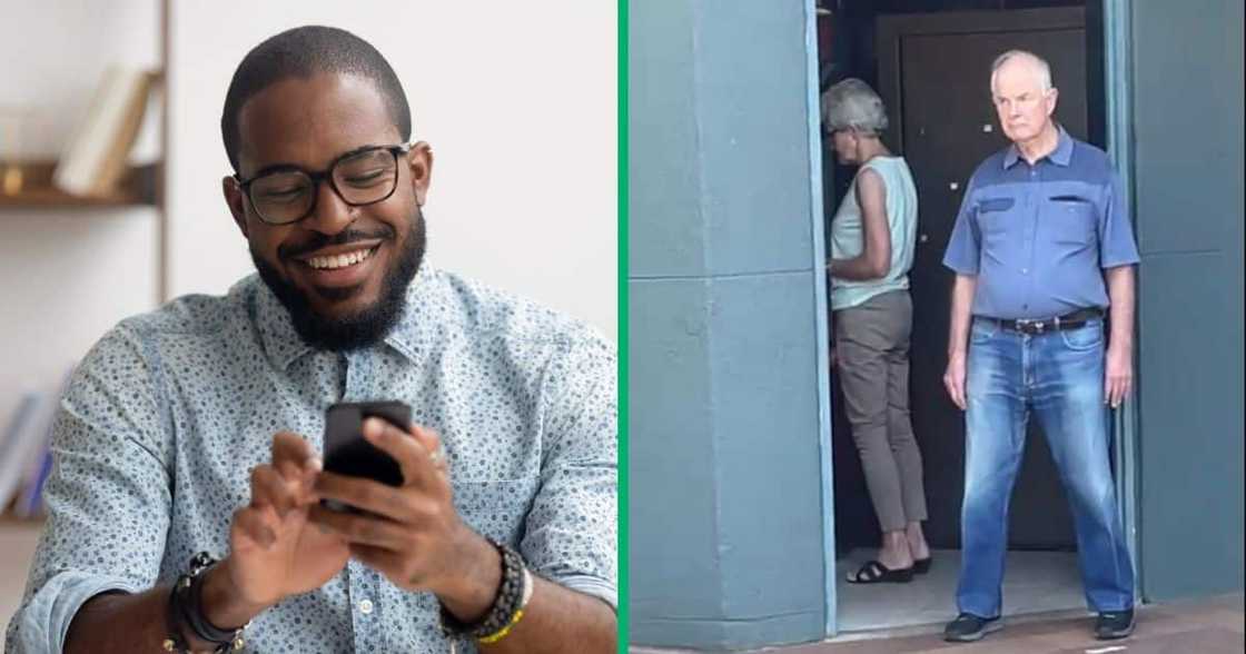 Man guards wife at ATM