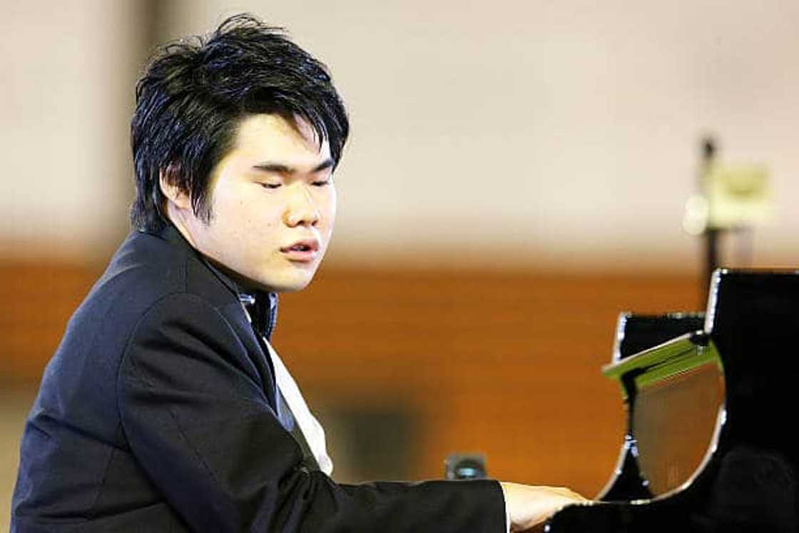 blind piano player Nobuyuki Tsujii at the National Stadium in Tokyo, Japan