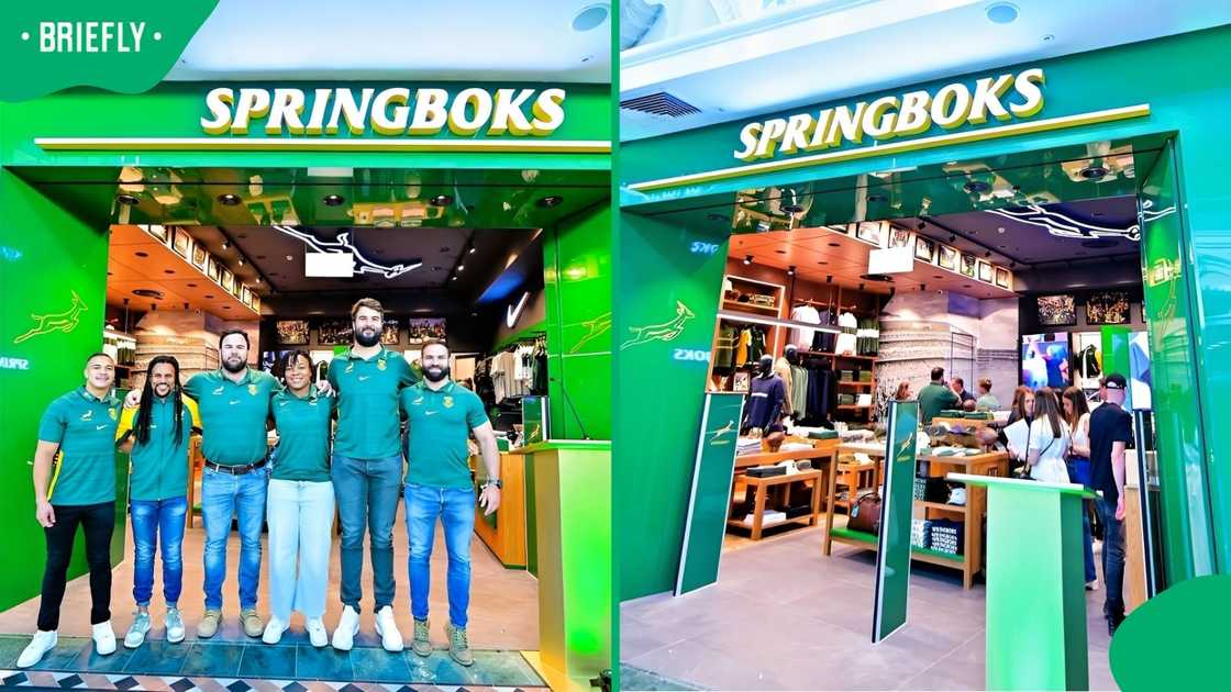 Springbok team members at the store in Cape Town. Springbok team members at the store in Cape Town.