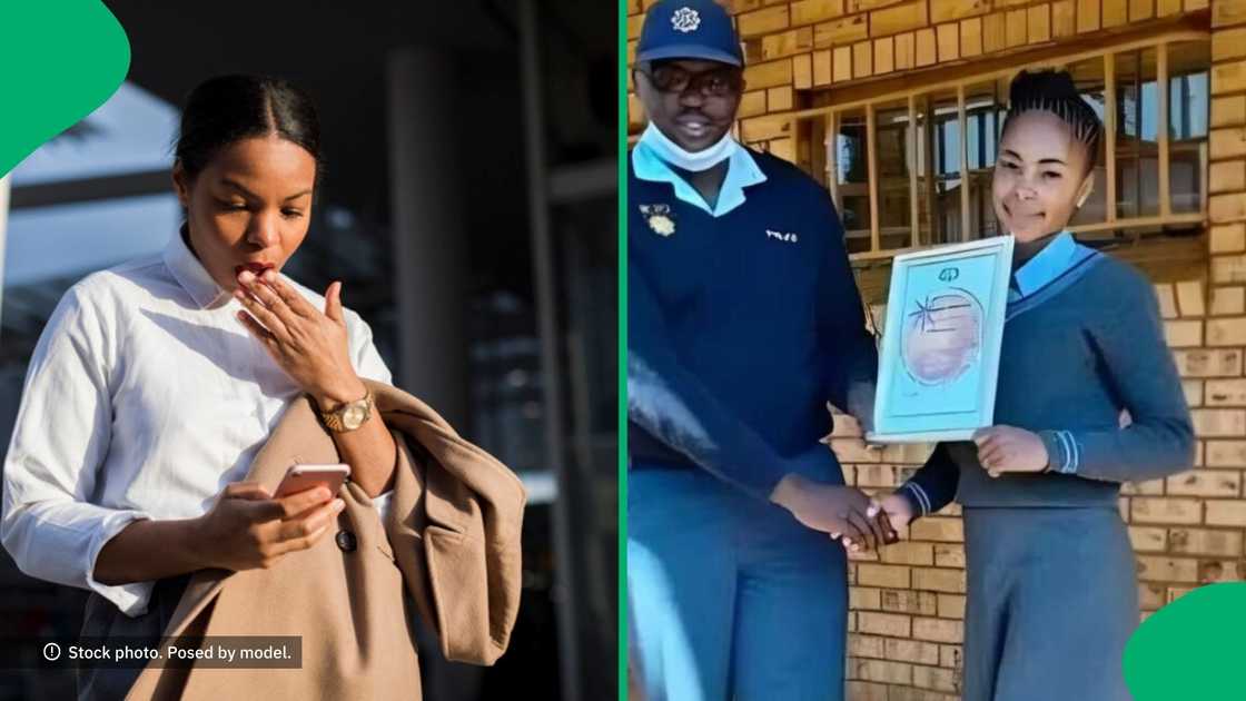 South African schoolgirl received a certificate for her good deed from the police.