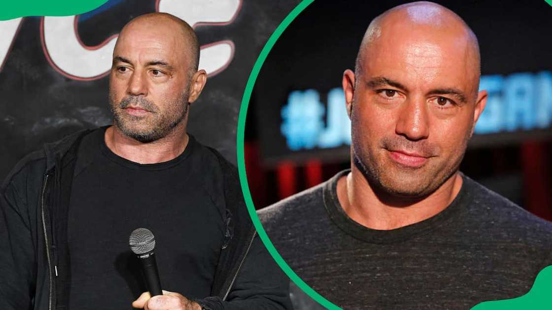 Joe Rogan at The Ice House Comedy Club in Pasadena, California (L). Joe Rogan on the set of Joe Rogan Questions Everything (R). Joe Rogan at The Ice House Comedy Club in Pasadena, California (L). Joe Rogan on the set of Joe Rogan Questions Everything (R).