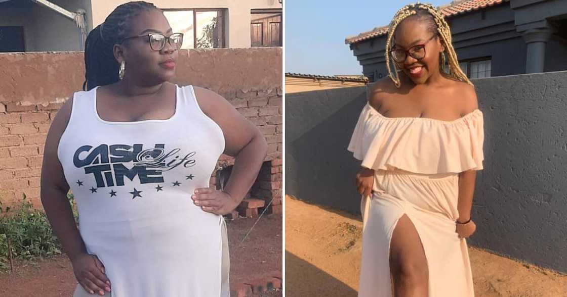 A lady has taken to Twitter to show off her weight loss