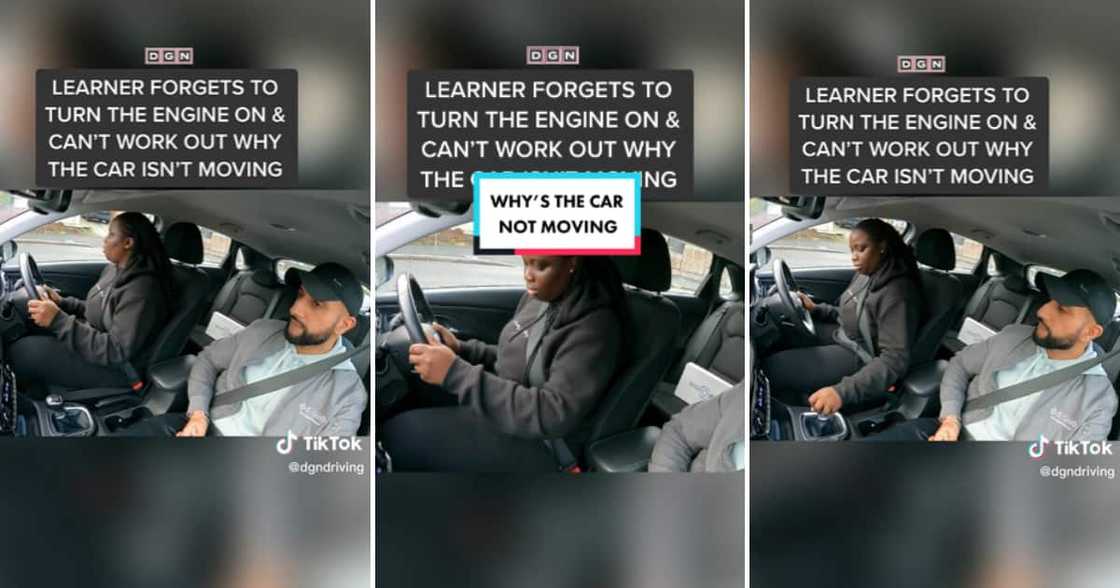 TikTok user DGN Driving School and his learner driver who forgot to start the car