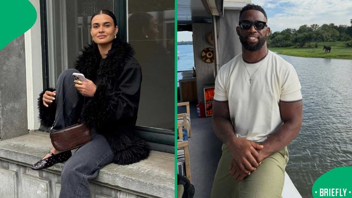 On the right showed Siya Kolisi on vacation On the right showed Siya Kolisi on vacation