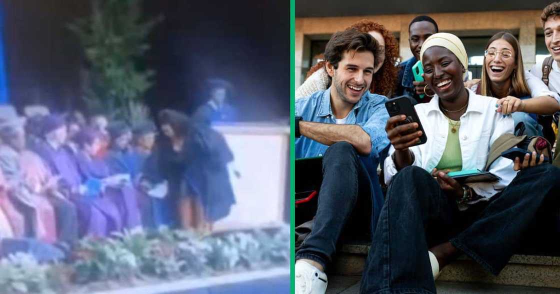 A TikTok video shows CPUT graduates struggling to walk on stage in their heels. A TikTok video shows CPUT graduates struggling to walk on stage in their heels.