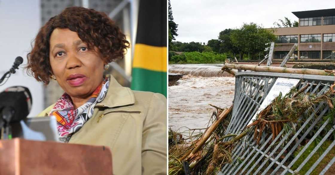 KZN floods, minister of basic education, Angie motshekga, gives update, 57 dead, 320k impacted, R442 million KZN floods, minister of basic education, Angie motshekga, gives update, 57 dead, 320k impacted, R442 million
