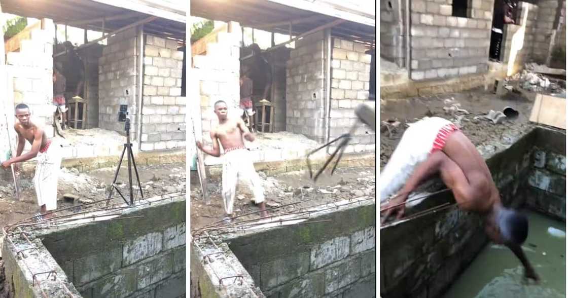 A gent trying his best to make content failed and sent his phone into water. A gent trying his best to make content failed and sent his phone into water.