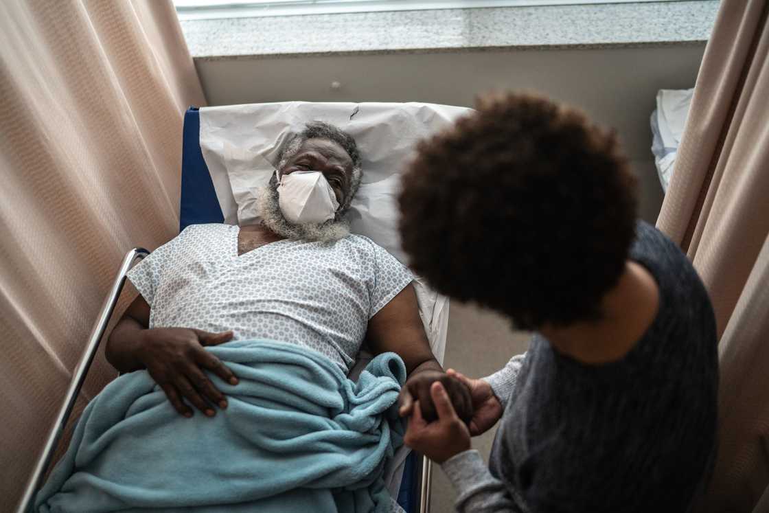 A loved one visiting a patient