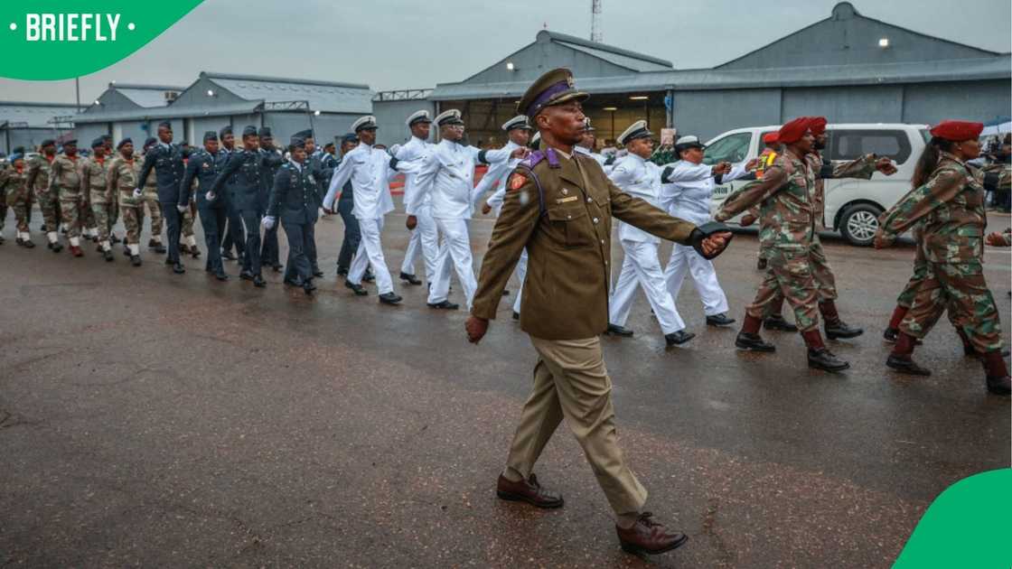 Members of the South African National Defence Force. Members of the South African National Defence Force.