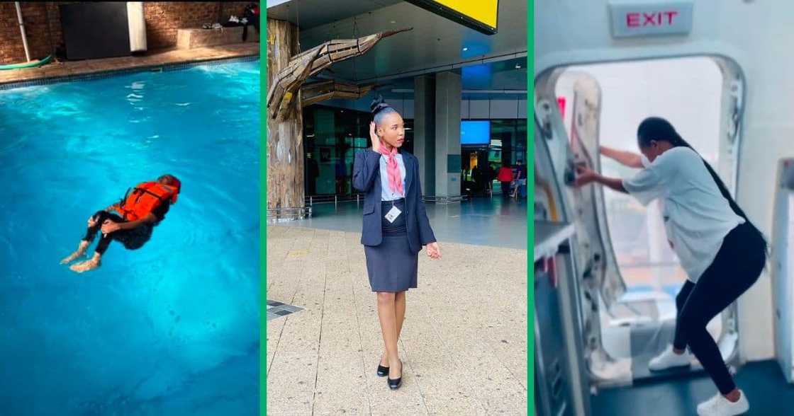 Woman becomes flight attendant Woman becomes flight attendant