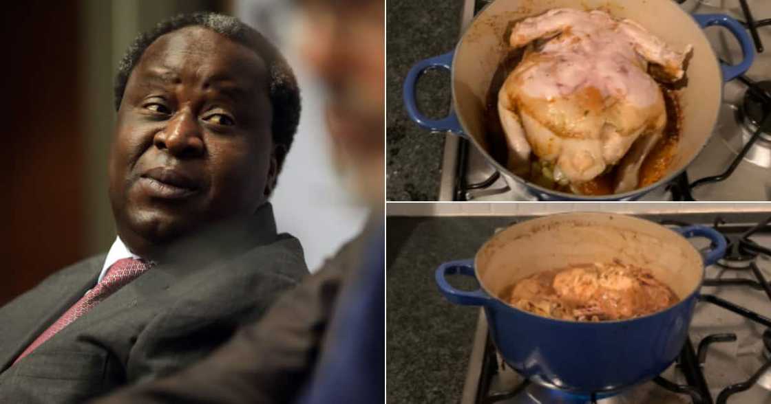 “I’ll Be Vegetarian”: Tito Mboweni’s Suspect Looking Chicken Has SA in Stitches “I’ll Be Vegetarian”: Tito Mboweni’s Suspect Looking Chicken Has SA in Stitches
