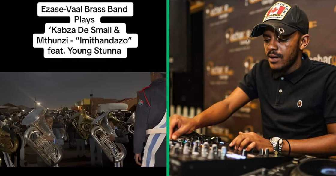 A Gauteng brass band stunned Mzansi after it was captured in a TikTok video performing Kabaz De Small's Imithandazo hit song. A Gauteng brass band stunned Mzansi after it was captured in a TikTok video performing Kabaz De Small's Imithandazo hit song.