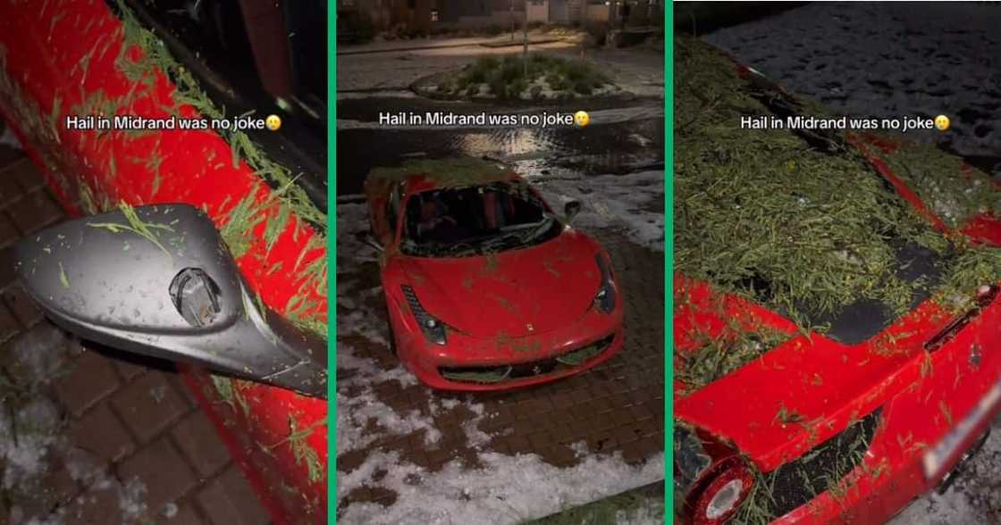 Ferrari Damaged in Midrand Hailstorm