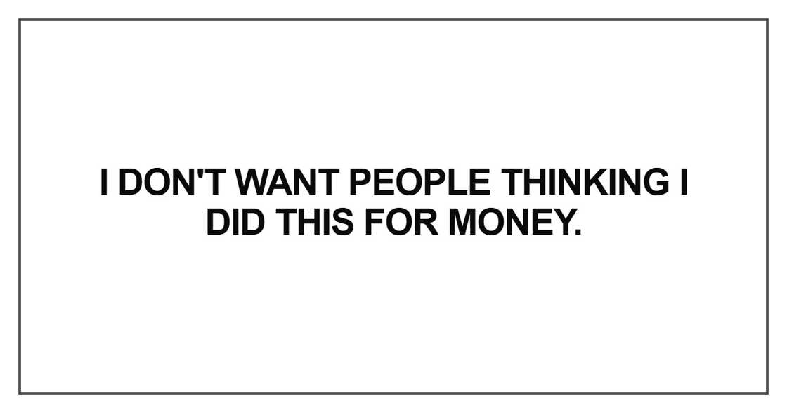 I don't want people thinking