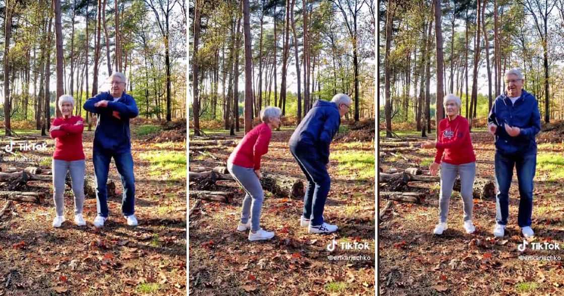 A sweet 82 and an 83-year-old elderly couple warmed hearts. A sweet 82 and an 83-year-old elderly couple warmed hearts.