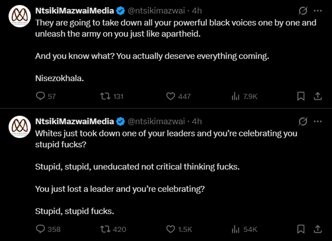 Ntsiki Mazwai slammed the people who celebrated Malema's sentencing.