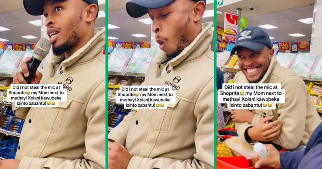 Man steals microphone at Shoprite Man steals microphone at Shoprite
