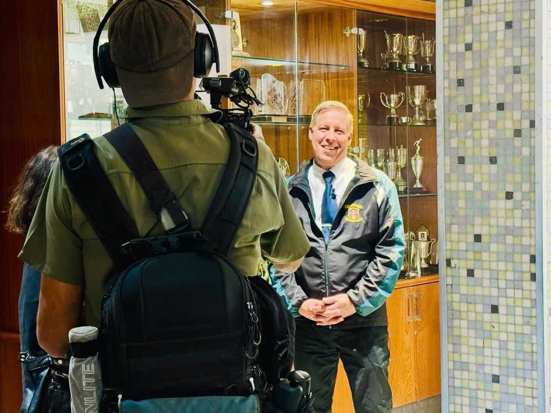 Camps Bay High Principal Louis Mostert was interviewed over the school’s cellphone ban policy. Camps Bay High Principal Louis Mostert was interviewed over the school’s cellphone ban policy.