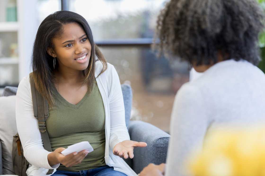 Teenage girl arguing with her mom