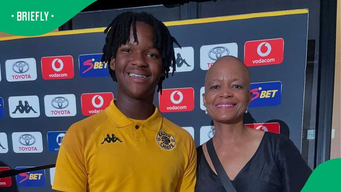 Pitso Mosimane's son, Rea, with his mother